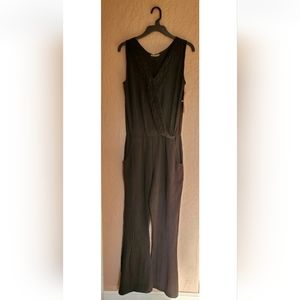 Gauzey Black 100% Cotton Sleeveless Jumpsuit w/ Pockets Small NWT